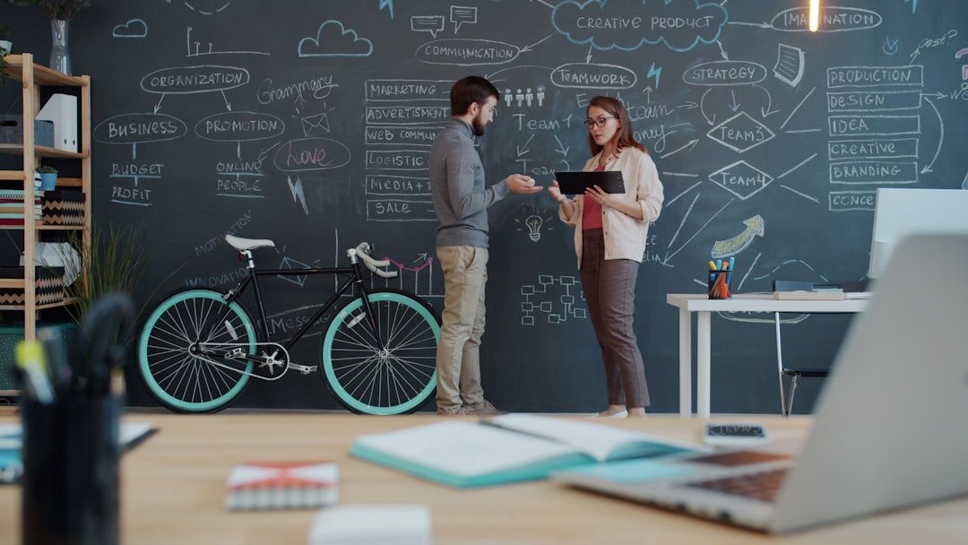 Startup team collaboration in modern office